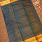 Traditional Ilkal Cotton Silk Viscose Saree  |  Midnight Black