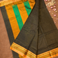 Traditional Ilkal Cotton Silk Viscose Saree  |  Midnight Black