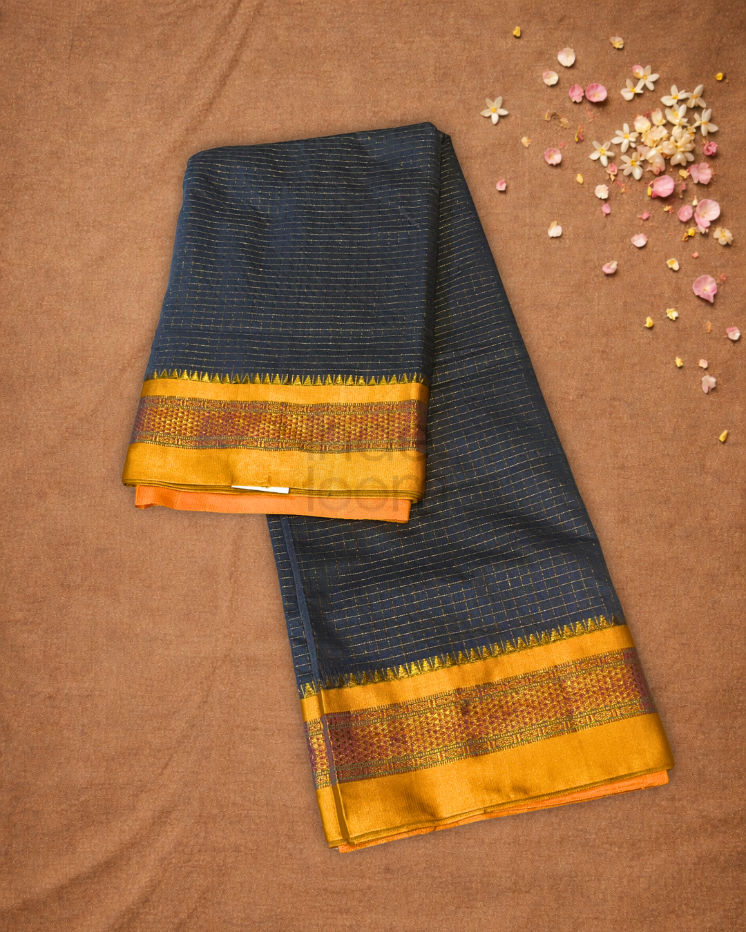 Traditional Ilkal Cotton Silk Viscose Saree  |  Slate Grey