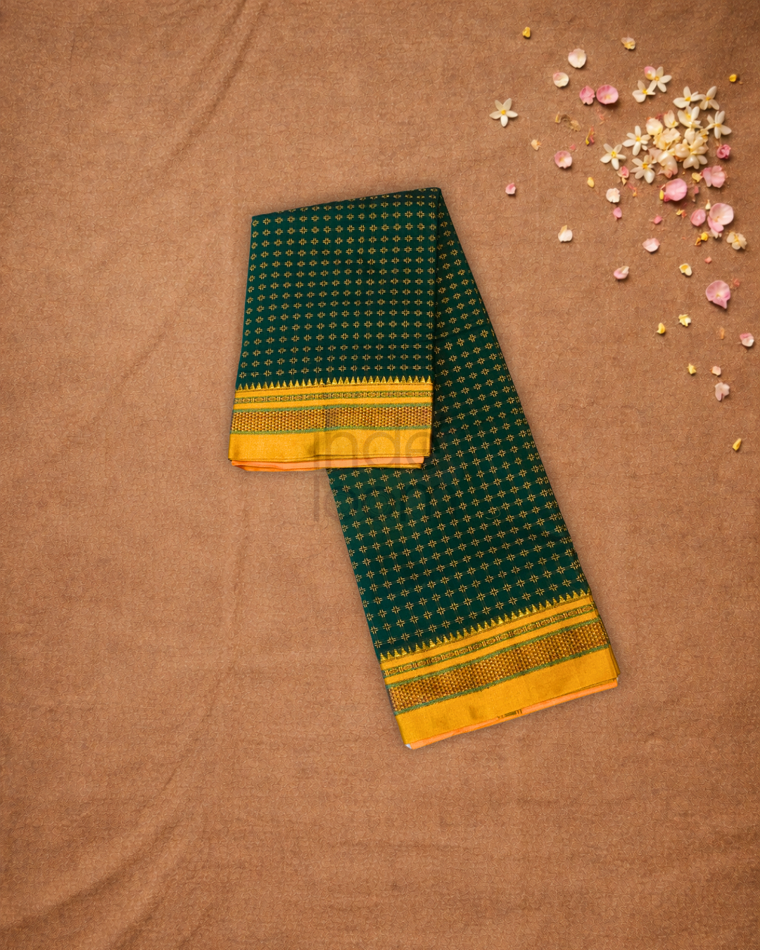 Traditional Ilkal Cotton Silk Viscose Saree  |  Deep Teal