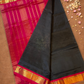 Handloom Korvai Silk Cotton Saree  |  Midnight Black