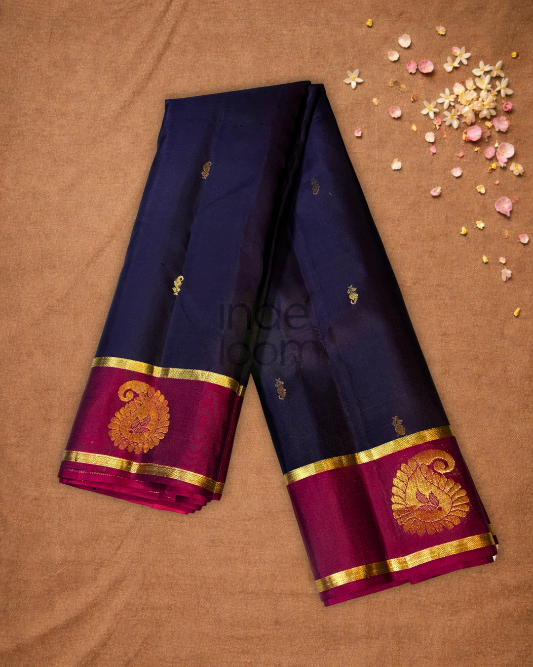 Handloom Kanjivaram Silk Saree  |  Eggplant Purple