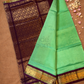 Handloom Korvai Silk Cotton Saree  |  Lime Green