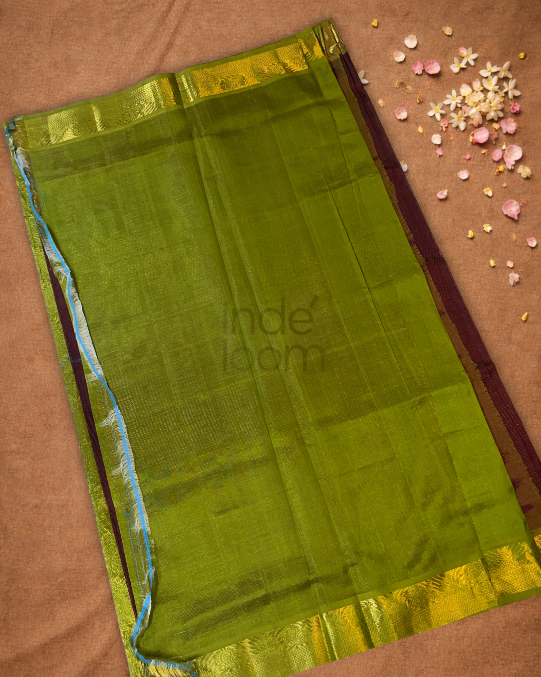 Handloom Korvai Silk Cotton Saree  |  Wine Red