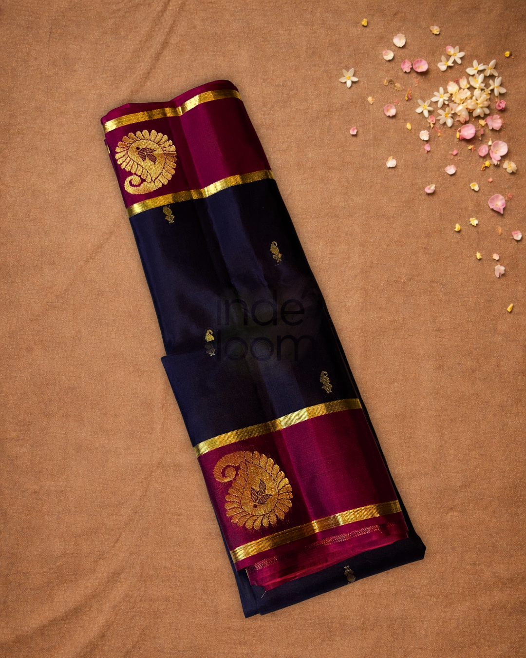 Handloom Kanjivaram Silk Saree  |  Eggplant Purple