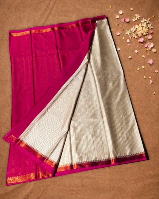 Mysore Silk Saree With Beige
