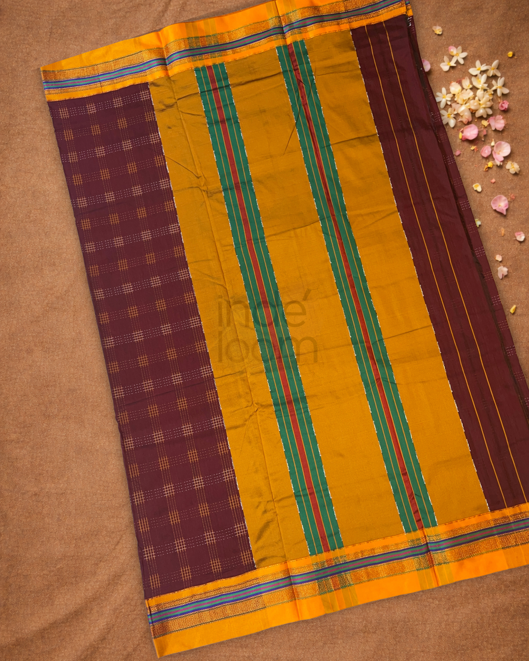 Traditional Ilkal Cotton Silk Viscose Saree  |  Wine Red