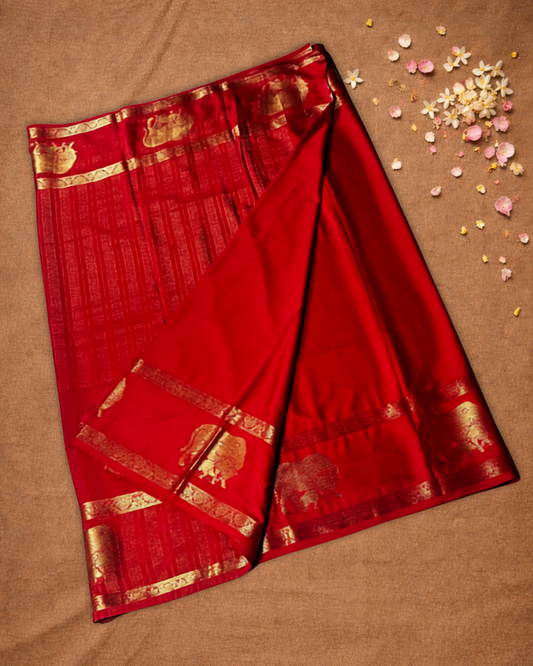 Mysore Silk Saree With Red