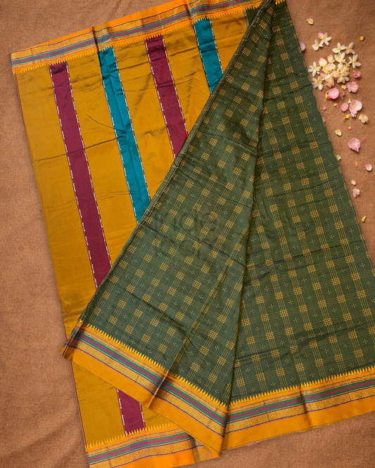 Ilkal Saree in Forest Green