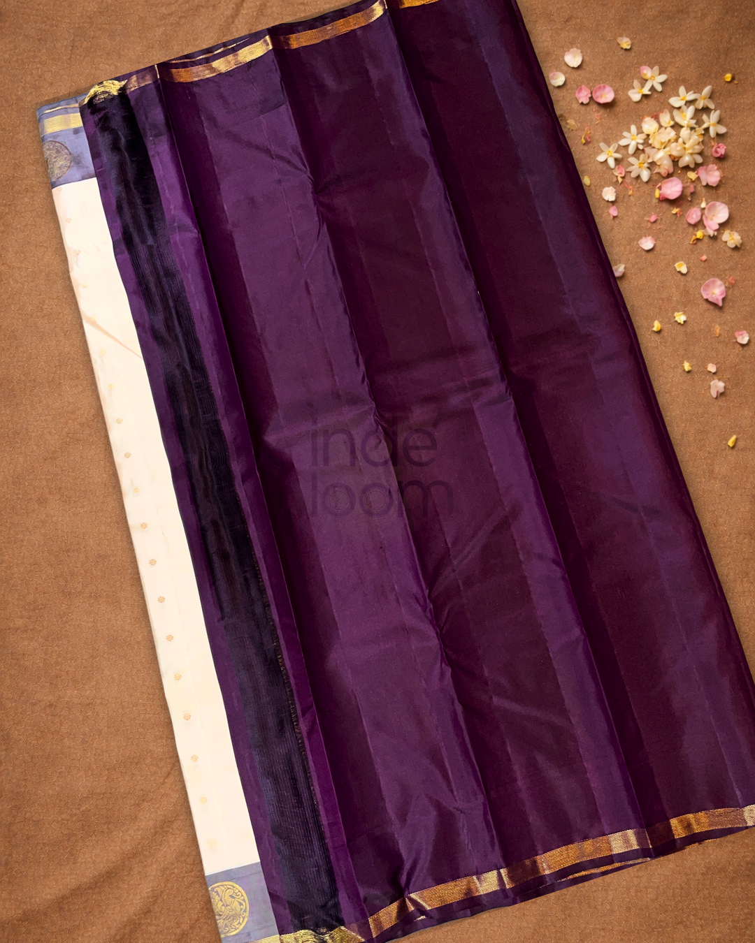 Kanjivaram Saree With Linen White