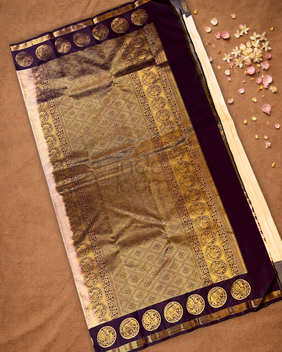 Kanjivaram Saree With Linen White