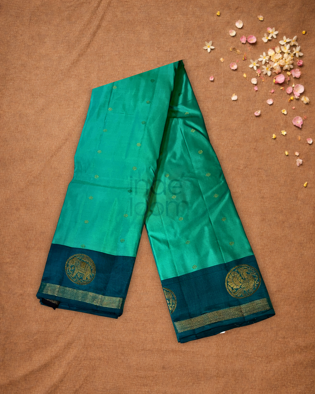Handloom Kanjivaram Silk Saree  |  Jade Teal