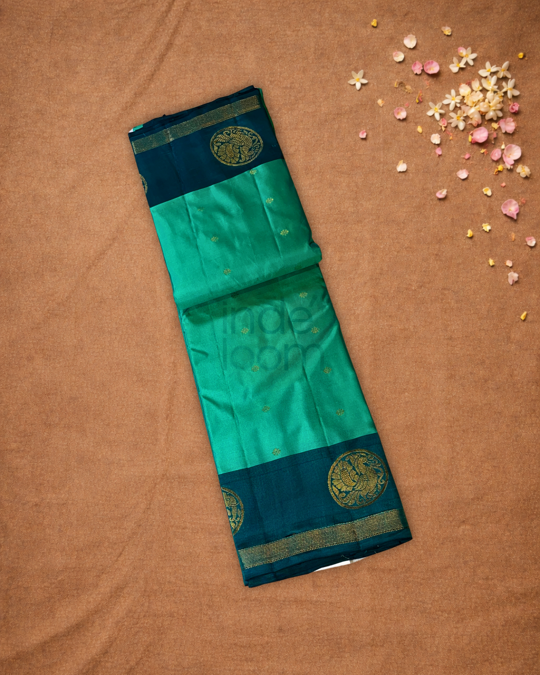 Handloom Kanjivaram Silk Saree  |  Jade Teal