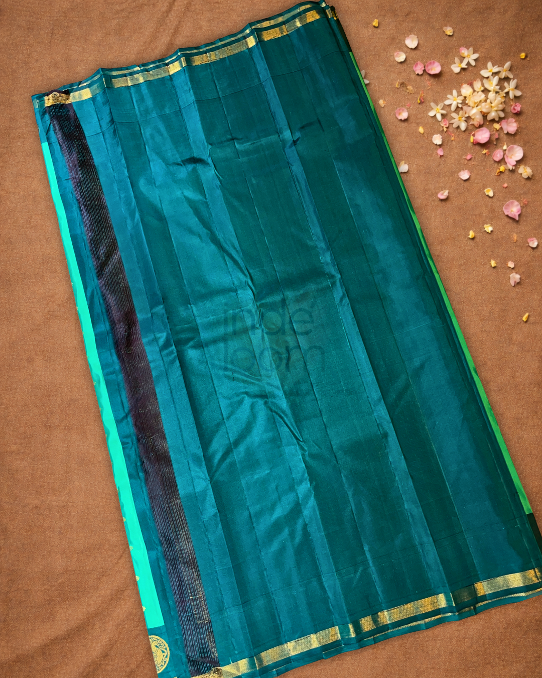 Handloom Kanjivaram Silk Saree  |  Jade Teal