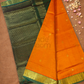 Pure Handloom Korvai Saree |  Fire Orange