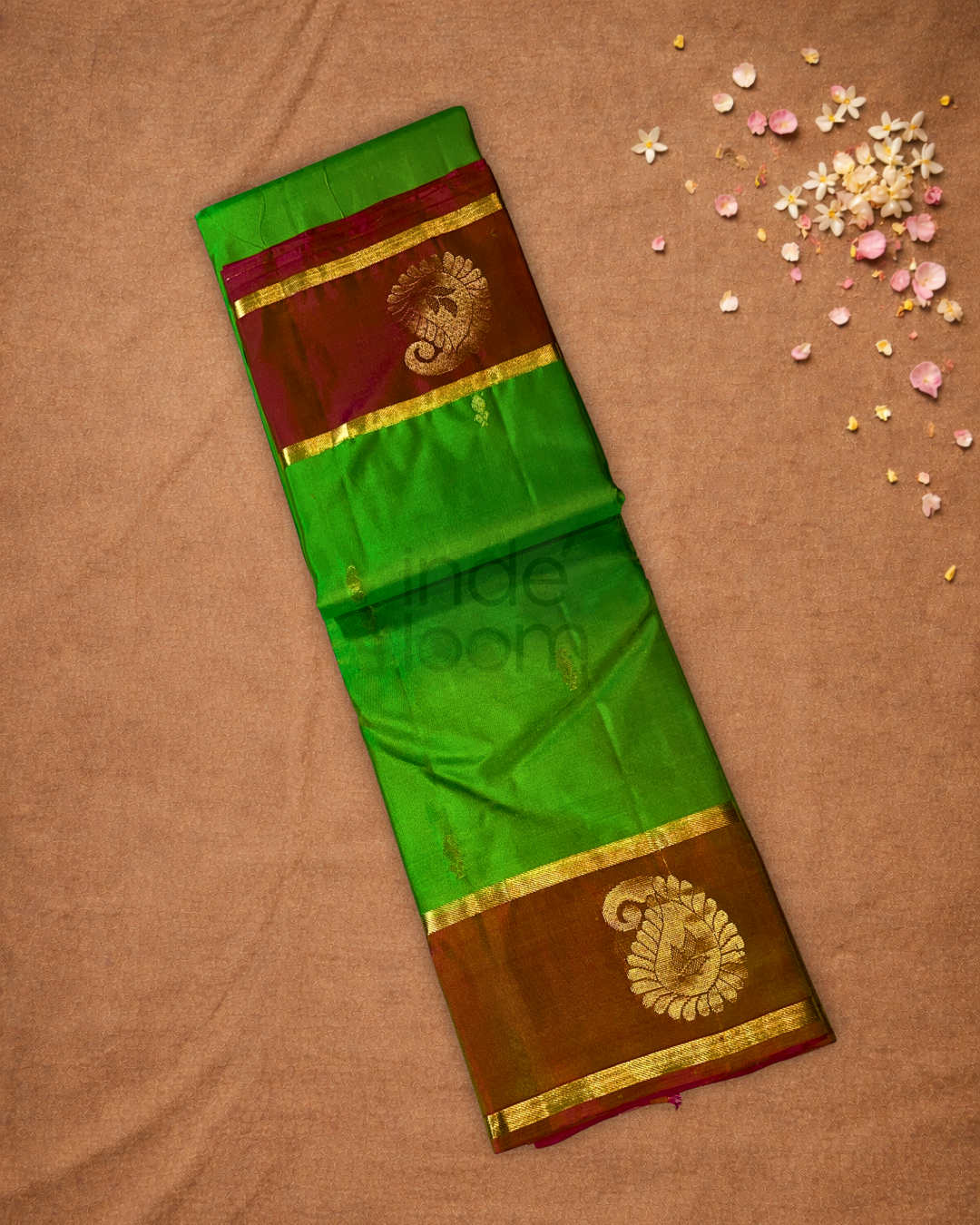 Handloom Kanjivaram Silk Saree  |  Lime Green