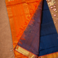 Handloom Korvai Silk Cotton Saree  |  Navy Blue