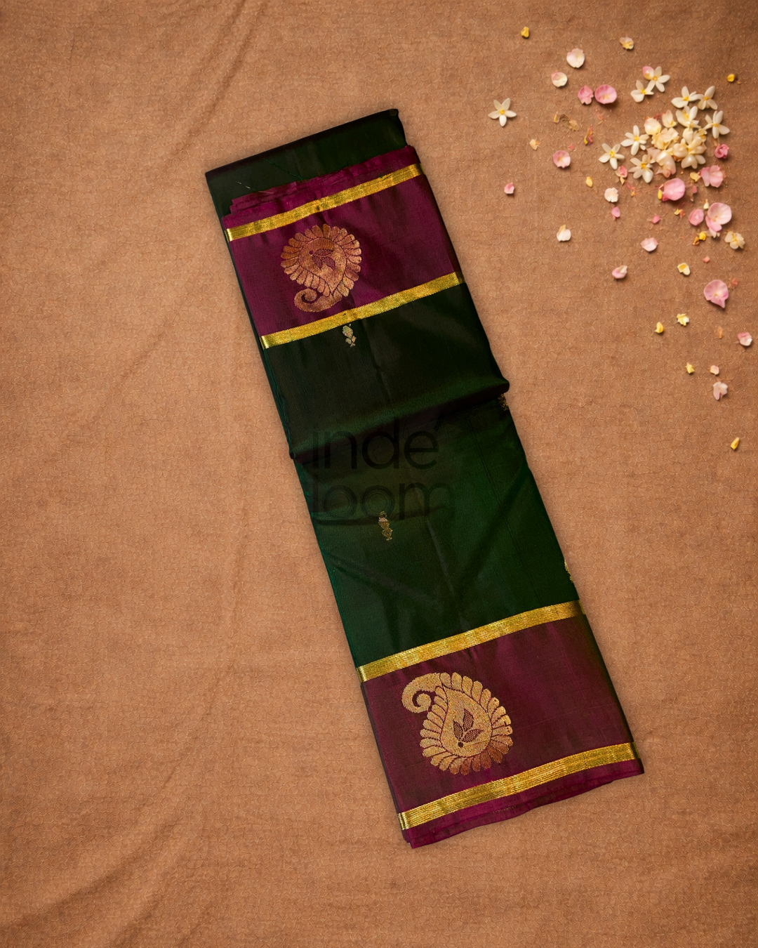 Silk Mark Certified Handloom silk Saree  |  Army Green