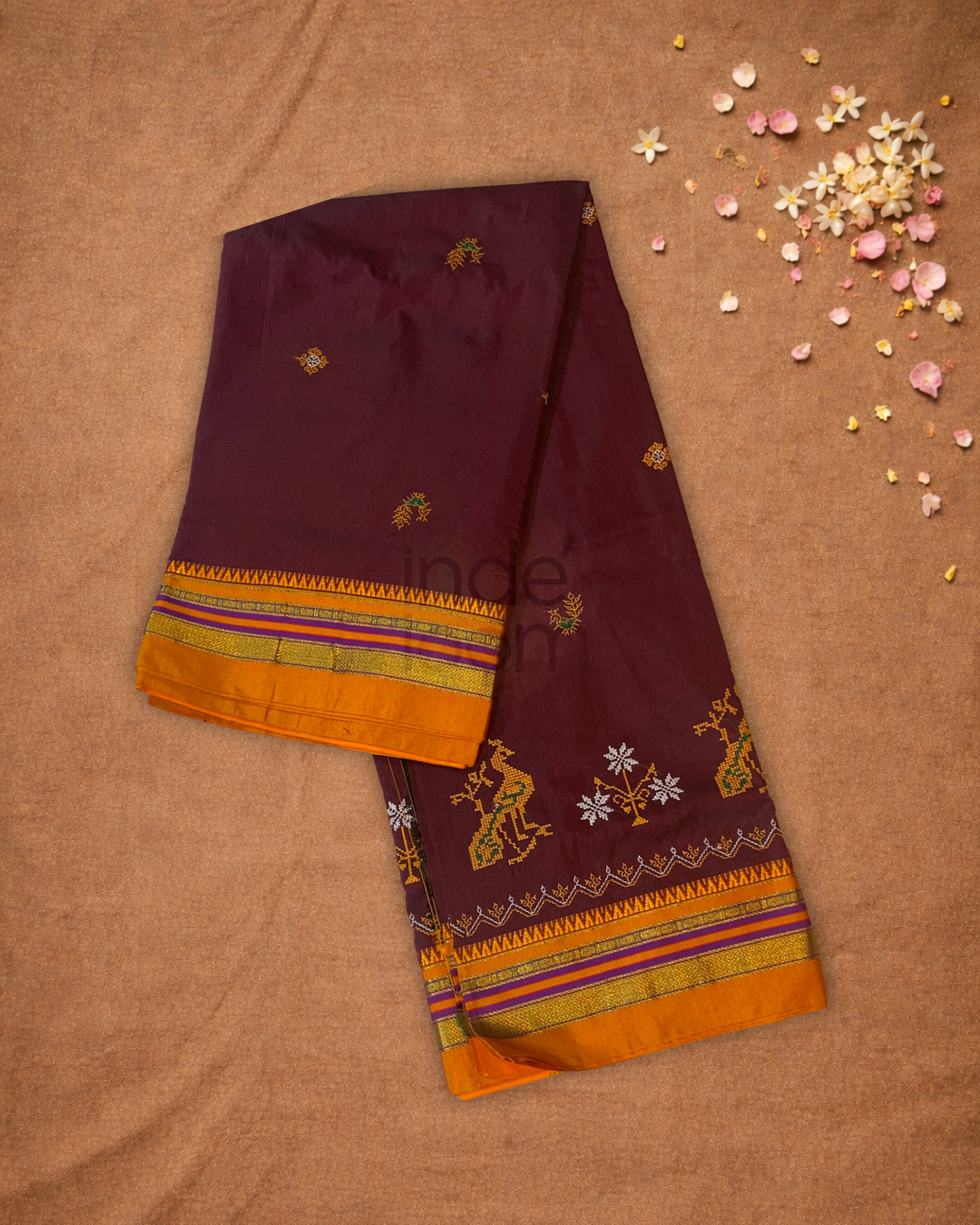 Ilkal Saree in Red Brown