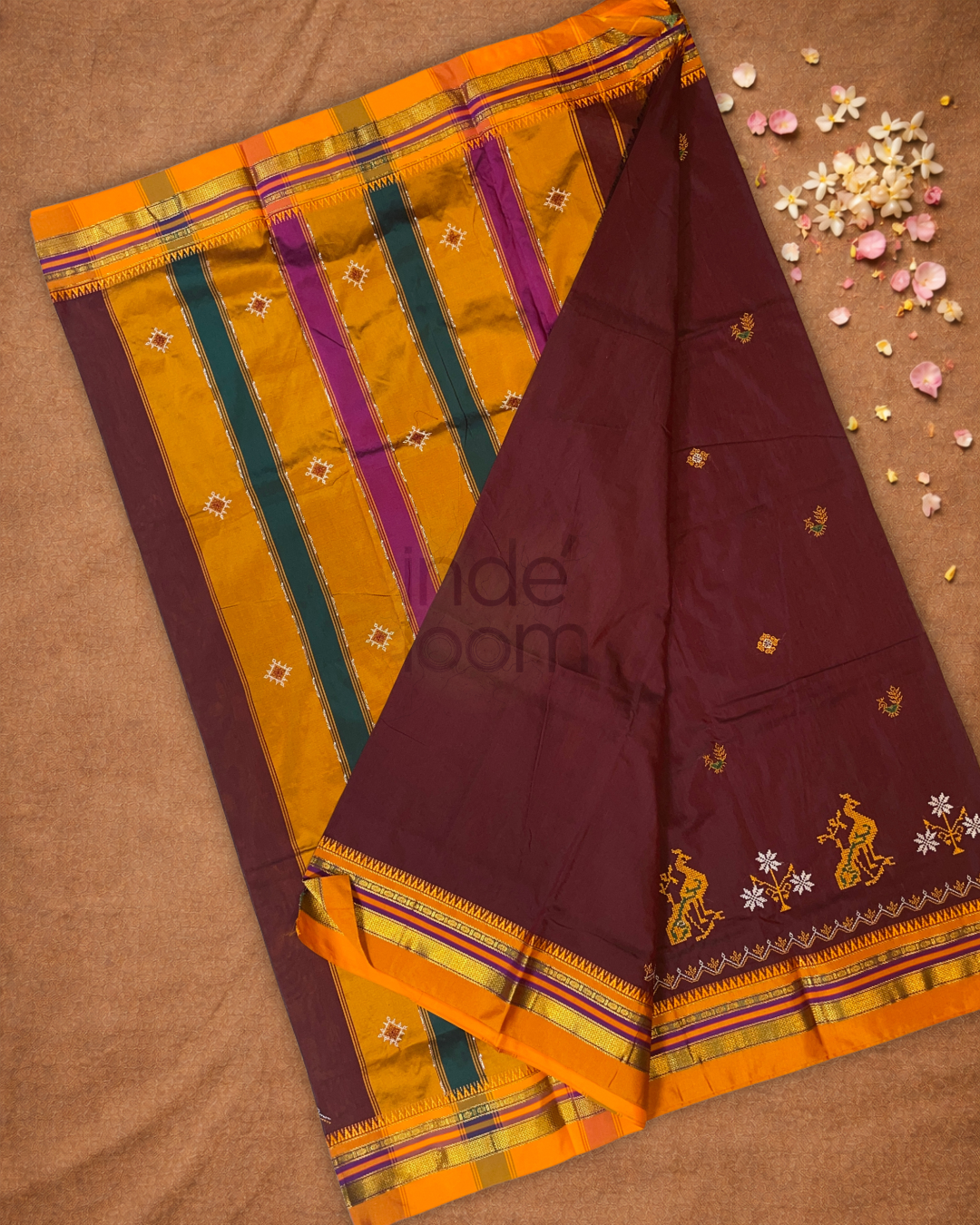 Ilkal Saree in Red Brown