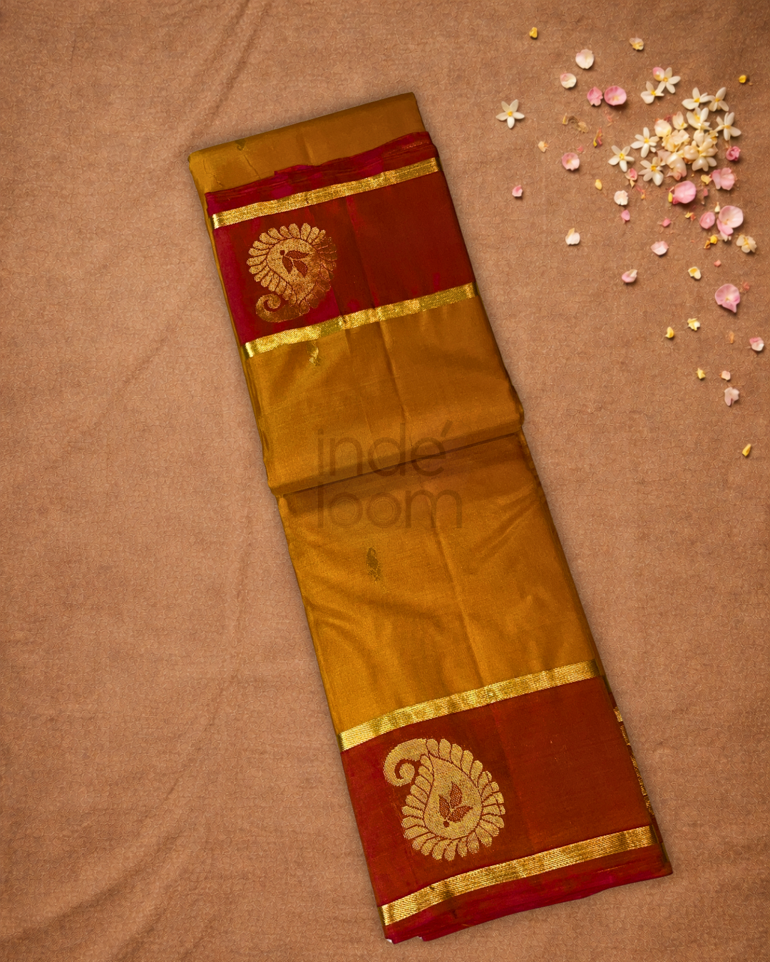 Handloom Kanjivaram Silk Saree  |  Mustard Yellow