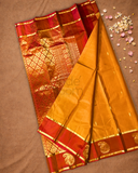 Handloom Kanjivaram Silk Saree  |  Mustard Yellow
