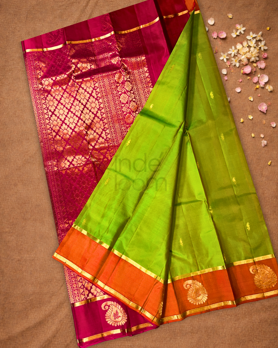 Kanjivaram Saree With Lime Green