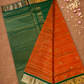 Pure Handloom Korvai Saree | Pumpkin Orange