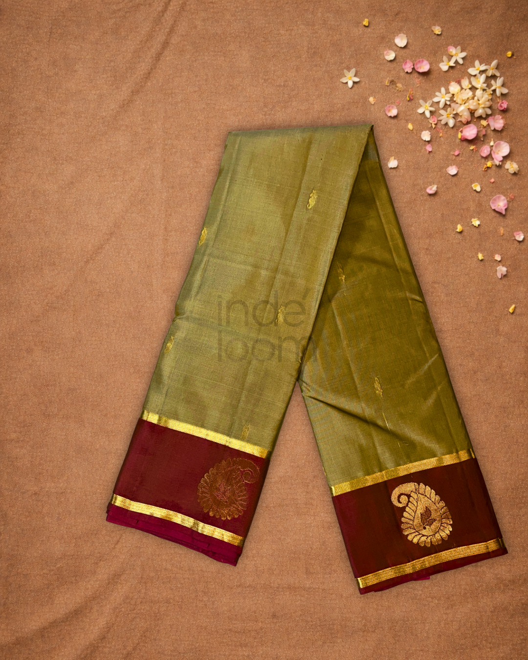 Kanjivaram Saree With Olive Green