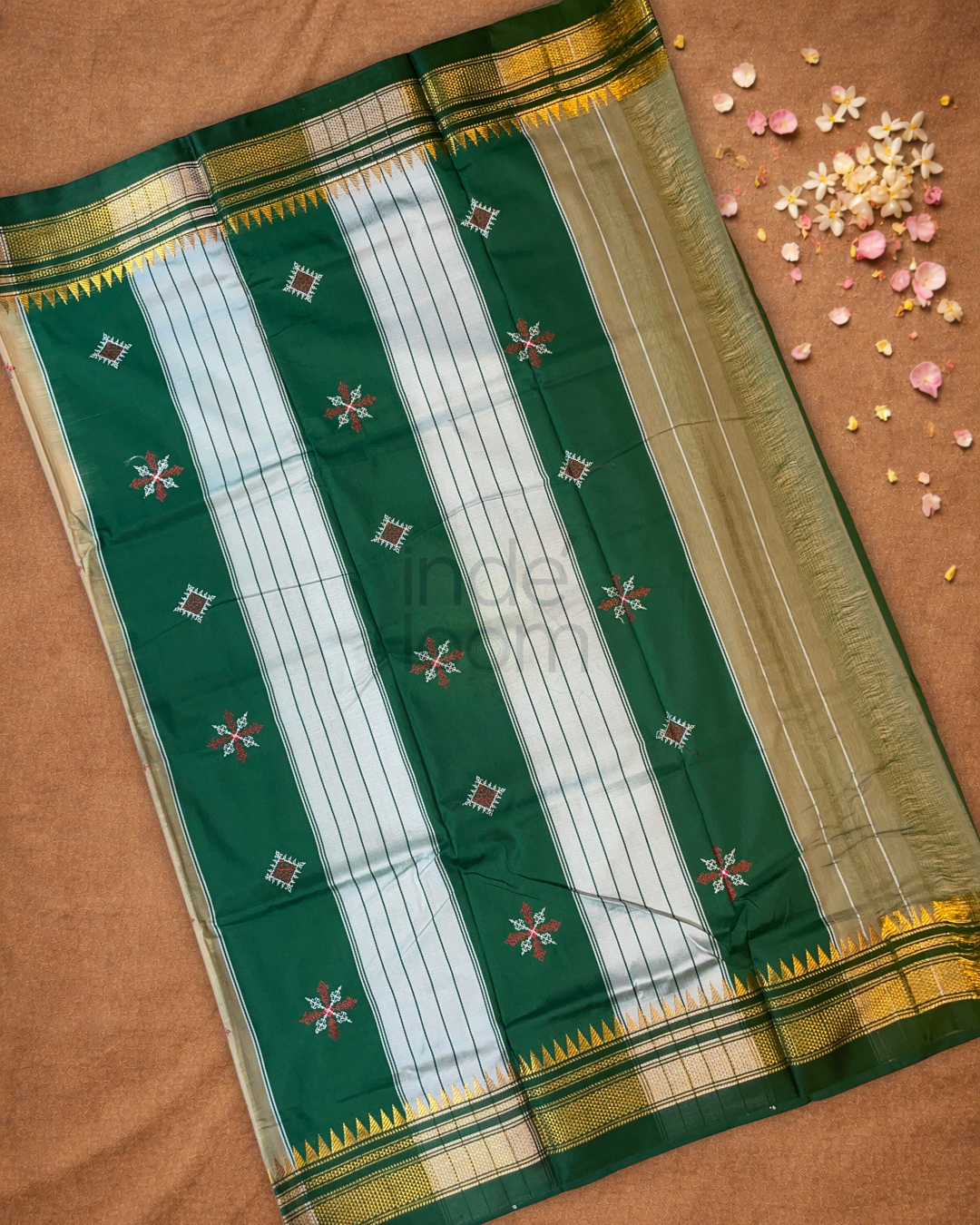 Ilkal Saree in Tan Cream