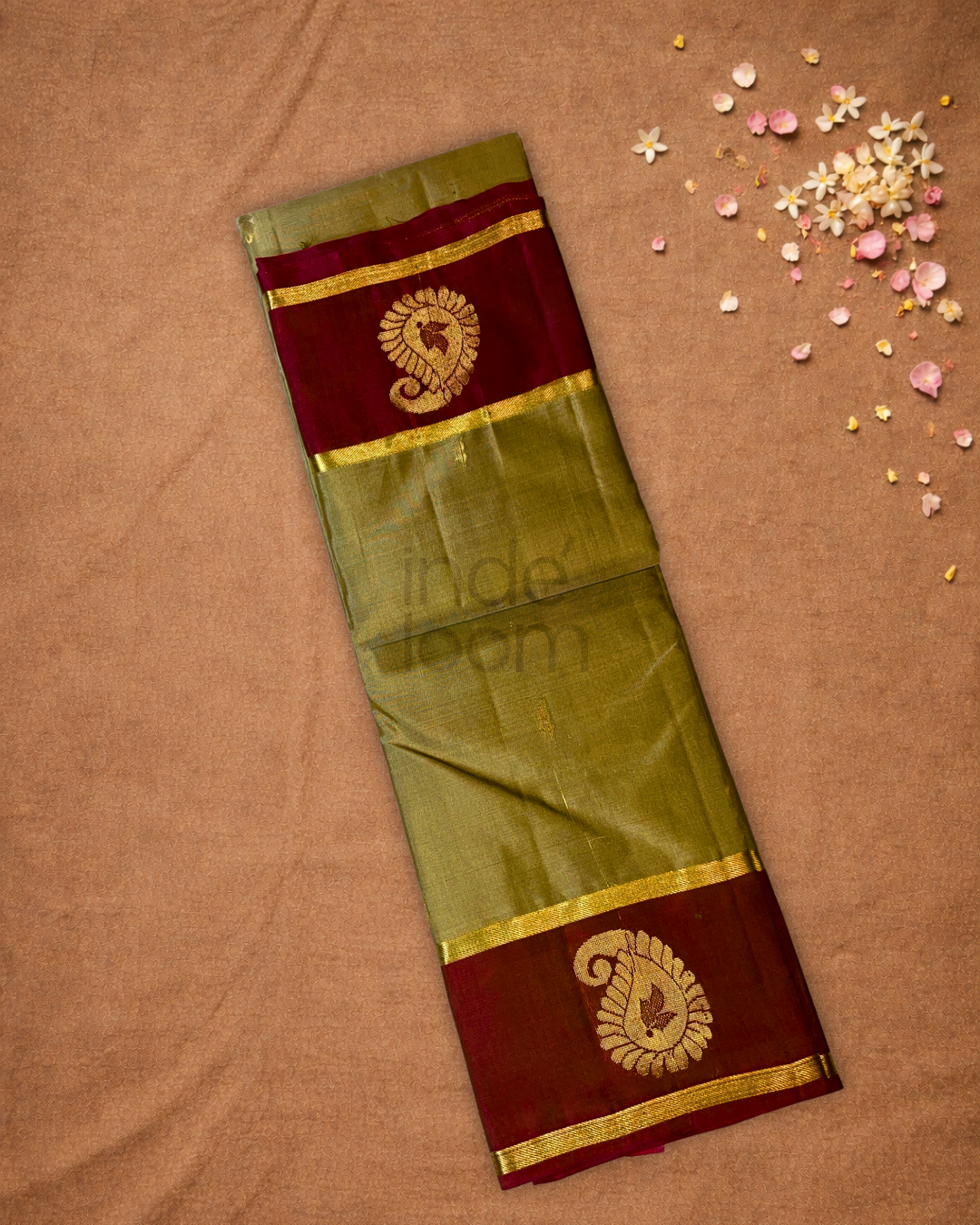 Kanjivaram Saree With Olive Green