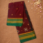 Traditional Ilkal Cotton Silk Viscose Saree  |  Wine Red
