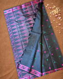 Silk Mark Certified Handloom Kanjivaram Silk Saree  |  Midnight Black