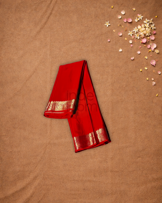 Mysore Silk Saree With Red