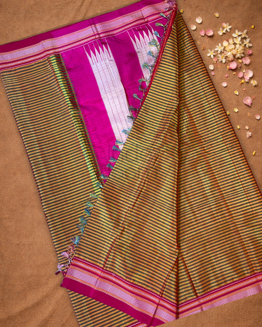 Ilkal Saree in Dijon Yellow