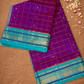 Handloom Korvai Silk Cotton Saree  |  Indigo Purple