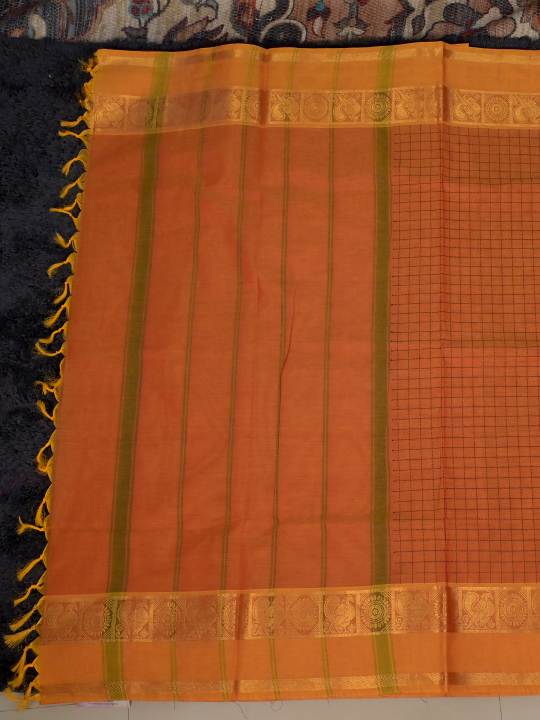 Kanchi Cotton|Tan & Yellow