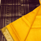 Pure Handloom Korvai Saree | Golden Yellow and Brown