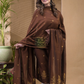 Cocoa Husk | Handloom Jamdani Cotton Unstitched 2-Piece Kurti | Meenakari Design