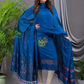 Handwoven Jamdani Silk Cotton Kurti  |  Navy Blue