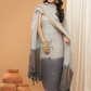 Space Black Jamdani 2-Piece Set Kurti & Dupatta (UNSTITCHED) - 139