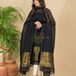 Deep Black | Handloom Jamdani Muslin Unstitched 2-Piece Kurti | Classic Design