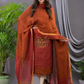 Brick Orange | Handloom Jamdani Linen Unstitched 2-Piece Kurti