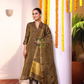 Olive Gold | Handloom Jamdani Linen Unstitched 2-Piece Kurti
