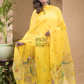 Corn Yellow Jamdani 2-Piece Set Kurti & Dupatta (UNSTITCHED) -654