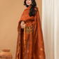 Terracotta Orange | Handloom Jamdani Linen Unstitched 2-Piece Kurti