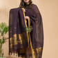 Handwoven Jamdani Cotton Linen Kurti  |  Eggplant Purple