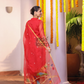 Handwoven Jamdani Silk Cotton Kurti  |  Brick Red