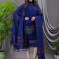 Berry Blue 120 Count Cotton Jamdani 2-Piece Set Kurti & Dupatta (UNSTITCHED) - 101