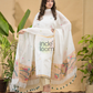 Pure White | Handloom Jamdani Muslin Unstitched 2-Piece Kurti | Paithani Design